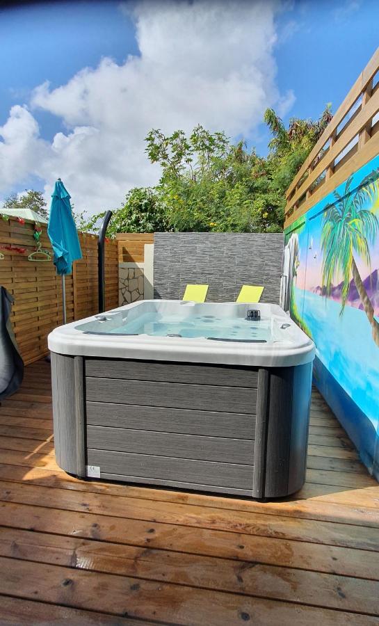 "Chez Claudia "Charmant Logement Avec Jacuzzi Privatif En Toute Intimite Sur Belle Terrasse Exterieure En Bois Et Piscine Courcelles Eksteriør bilde